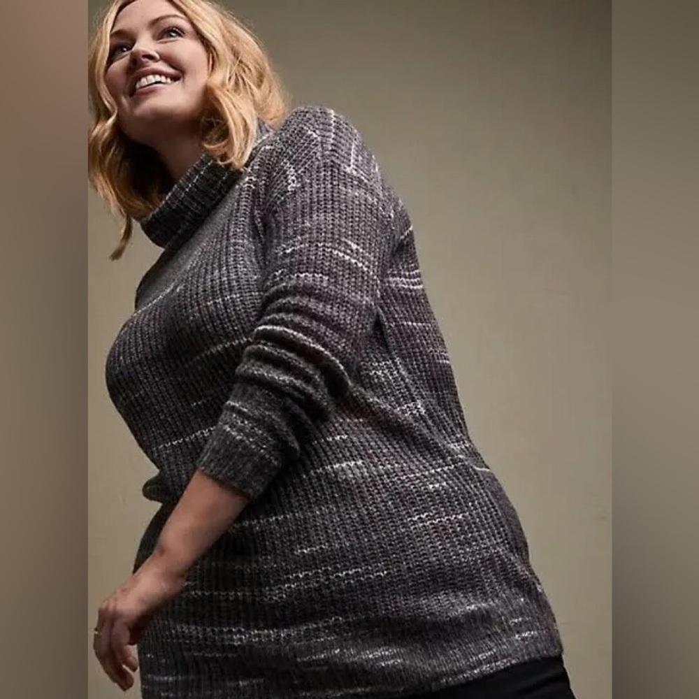 Torrid Dark Slate Grey Space-Dye Turtleneck Sweater NWT